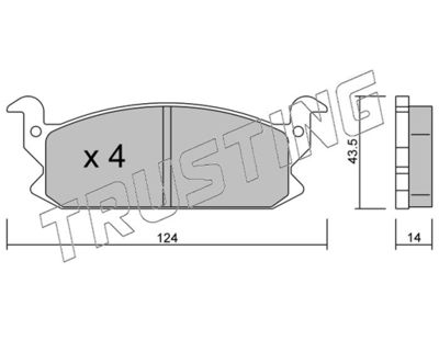 3890 TRUSTING Комплект тормозных колодок, дисковый тормоз
