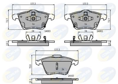 CBP31522 COMLINE Комплект тормозных колодок, дисковый тормоз