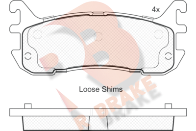 RB1819204 R BRAKE Комплект тормозных колодок, дисковый тормоз