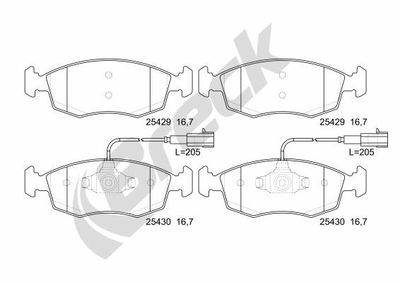 254290070200 BRECK Комплект тормозных колодок, дисковый тормоз
