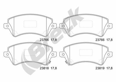 237660070110 BRECK Комплект тормозных колодок, дисковый тормоз