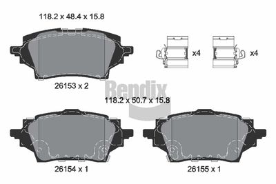 BPD2473 BENDIX Braking Комплект тормозных колодок, дисковый тормоз