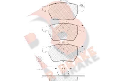 RB1396 R BRAKE Комплект тормозных колодок, дисковый тормоз