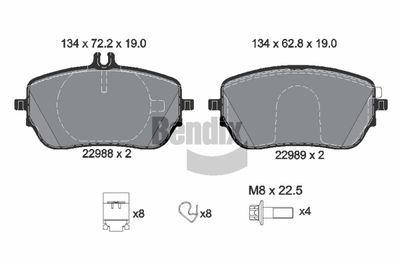 BPD2318 BENDIX Braking Комплект тормозных колодок, дисковый тормоз