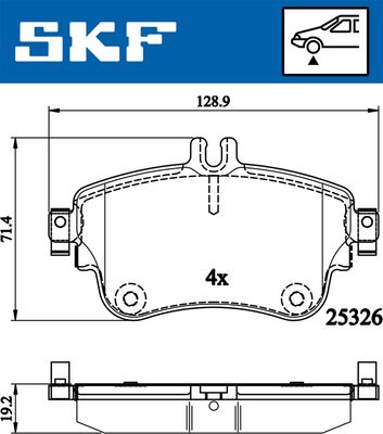 VKBP80099 SKF Комплект тормозных колодок, дисковый тормоз