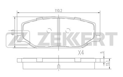 BS1231 ZEKKERT Комплект тормозных колодок, дисковый тормоз