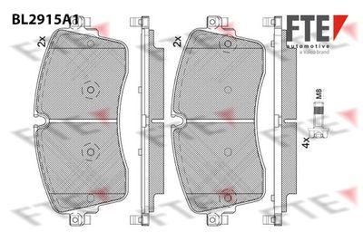 BL2915A1 FTE Комплект тормозных колодок, дисковый тормоз