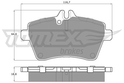 TX1456 TOMEX Brakes Комплект тормозных колодок, дисковый тормоз