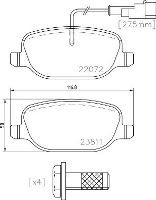 P23166 BREMBO Комплект тормозных колодок, дисковый тормоз