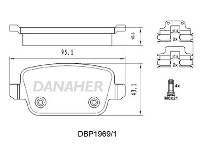 DBP19691 DANAHER Комплект тормозных колодок, дисковый тормоз