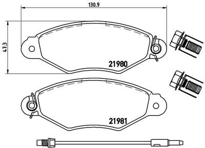 P56038 BREMBO Комплект тормозных колодок, дисковый тормоз