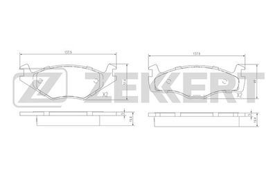 BS2418 ZEKKERT Комплект тормозных колодок, дисковый тормоз