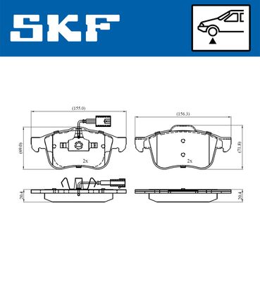 VKBP80487E SKF Комплект тормозных колодок, дисковый тормоз