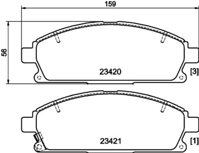 8DB355036661 HELLA Комплект тормозных колодок, дисковый тормоз