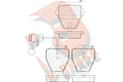 RB1565 R BRAKE Комплект тормозных колодок, дисковый тормоз