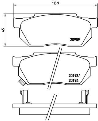 P28008 BREMBO Комплект тормозных колодок, дисковый тормоз