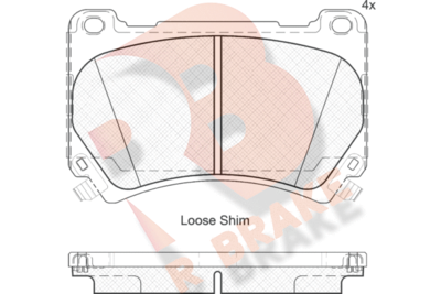 RB2163 R BRAKE Комплект тормозных колодок, дисковый тормоз