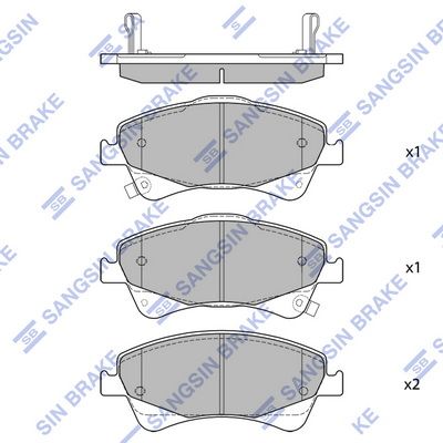 SP1580 Hi-Q Комплект тормозных колодок, дисковый тормоз