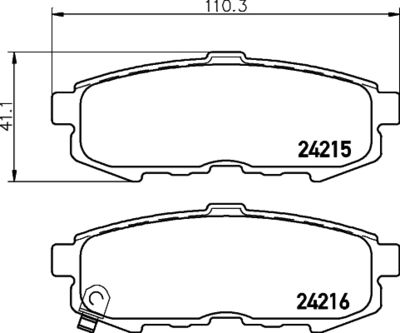 8DB355037051 HELLA Комплект тормозных колодок, дисковый тормоз