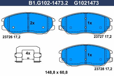 B1G10214732 GALFER Комплект тормозных колодок, дисковый тормоз