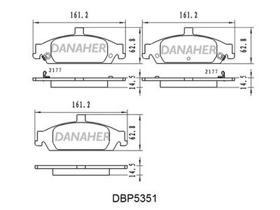 DBP5351 DANAHER Комплект тормозных колодок, дисковый тормоз