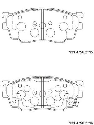 KD3724 ASIMCO Комплект тормозных колодок, дисковый тормоз