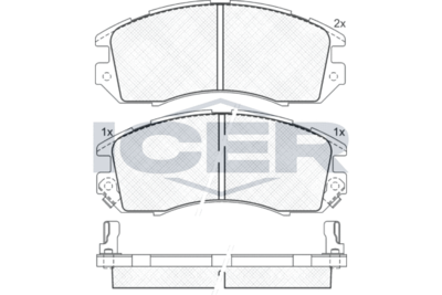 180998 ICER Комплект тормозных колодок, дисковый тормоз