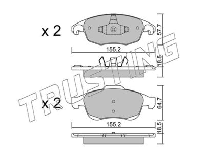 8160 TRUSTING Комплект тормозных колодок, дисковый тормоз