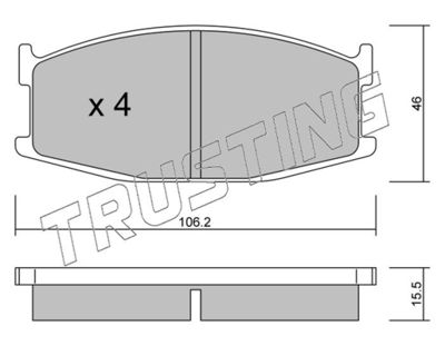 4840 TRUSTING Комплект тормозных колодок, дисковый тормоз
