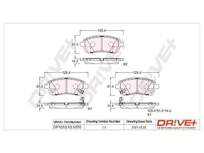 DP1010101070 Dr!ve+ Комплект тормозных колодок, дисковый тормоз