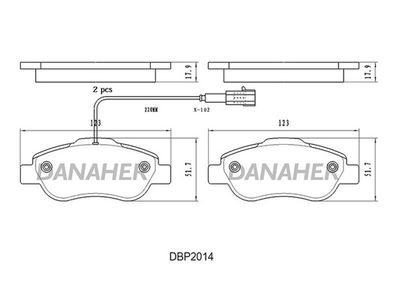 DBP2014 DANAHER Комплект тормозных колодок, дисковый тормоз