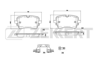 BS1329 ZEKKERT Комплект тормозных колодок, дисковый тормоз