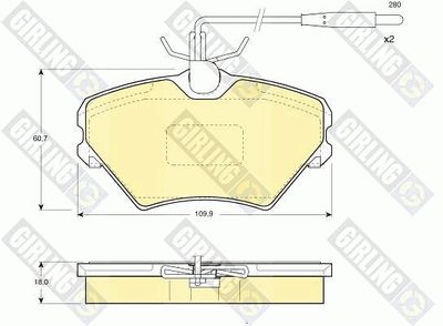 6110871 GIRLING Комплект тормозных колодок, дисковый тормоз