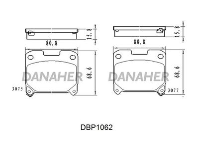 DBP1062 DANAHER Комплект тормозных колодок, дисковый тормоз