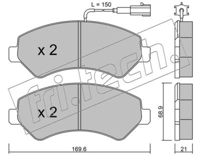 7252 fri.tech. Комплект тормозных колодок, дисковый тормоз