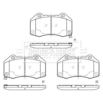 BBP2841 BORG & BECK Комплект тормозных колодок, дисковый тормоз