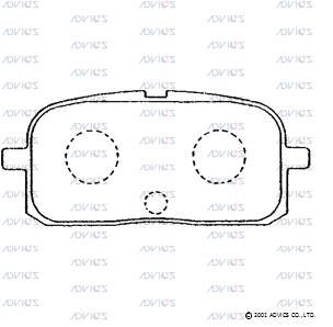 SN619 ADVICS Комплект тормозных колодок, дисковый тормоз