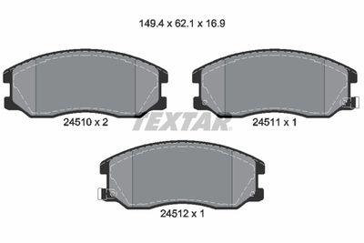 2451001 TEXTAR Комплект тормозных колодок, дисковый тормоз