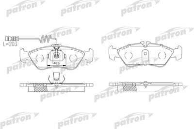 PBP1045 PATRON Комплект тормозных колодок, дисковый тормоз