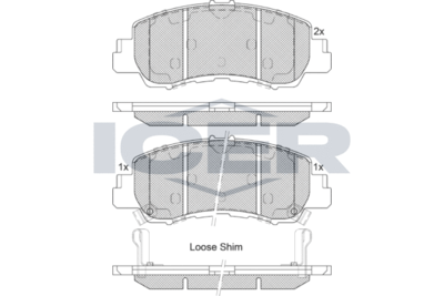 182340 ICER Комплект тормозных колодок, дисковый тормоз