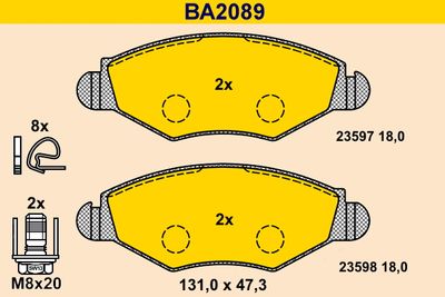 BA2089 BARUM Комплект тормозных колодок, дисковый тормоз