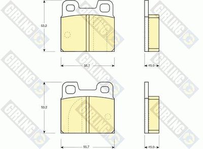 6101442 GIRLING Комплект тормозных колодок, дисковый тормоз