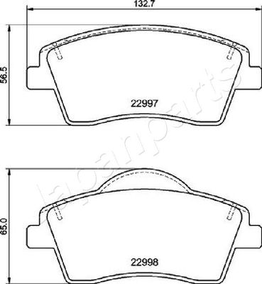 PA0355AF JAPANPARTS Комплект тормозных колодок, дисковый тормоз