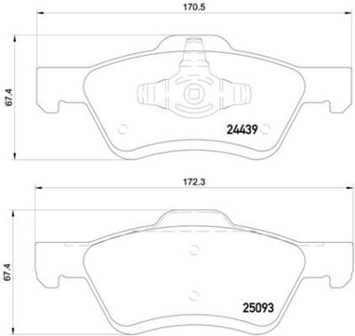 P24159 BREMBO Комплект тормозных колодок, дисковый тормоз