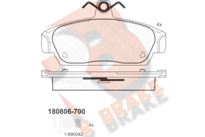 RB0806700 R BRAKE Комплект тормозных колодок, дисковый тормоз