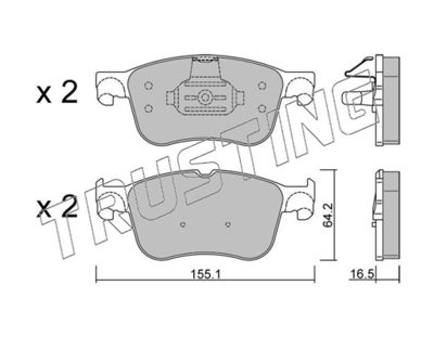 12051 TRUSTING Комплект тормозных колодок, дисковый тормоз