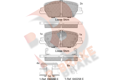 RB2323 R BRAKE Комплект тормозных колодок, дисковый тормоз