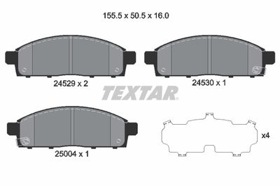 2452901 TEXTAR Комплект тормозных колодок, дисковый тормоз