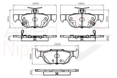 ADB32857 COMLINE Комплект тормозных колодок, дисковый тормоз