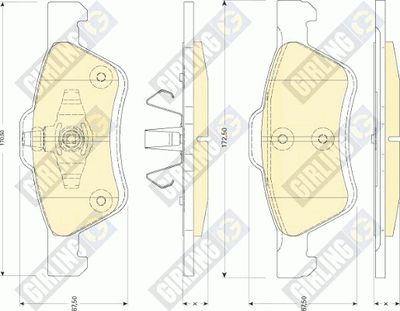 6117522 GIRLING Комплект тормозных колодок, дисковый тормоз